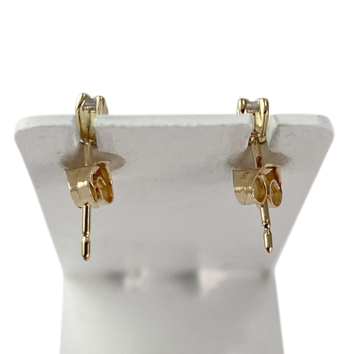 Boucles d'oreilles d'occasion or 750 jaune rubiszirconias - vue 3