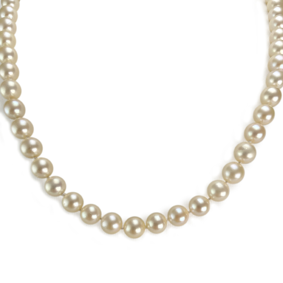 Collier d'occasion or 750 jaune perle de culture du japon