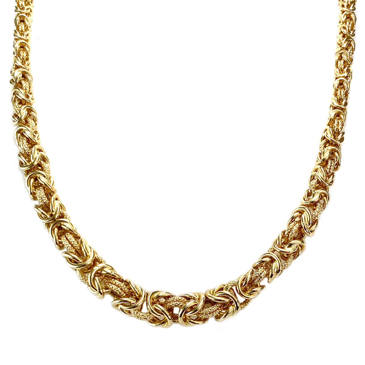 Second-hand necklace 750 yellow gold fancy mesh
