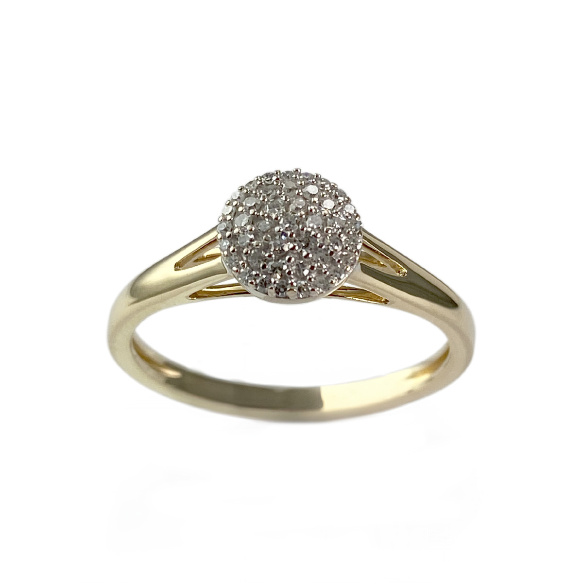 Tweedehands gouden 750 gele diamanten ring
