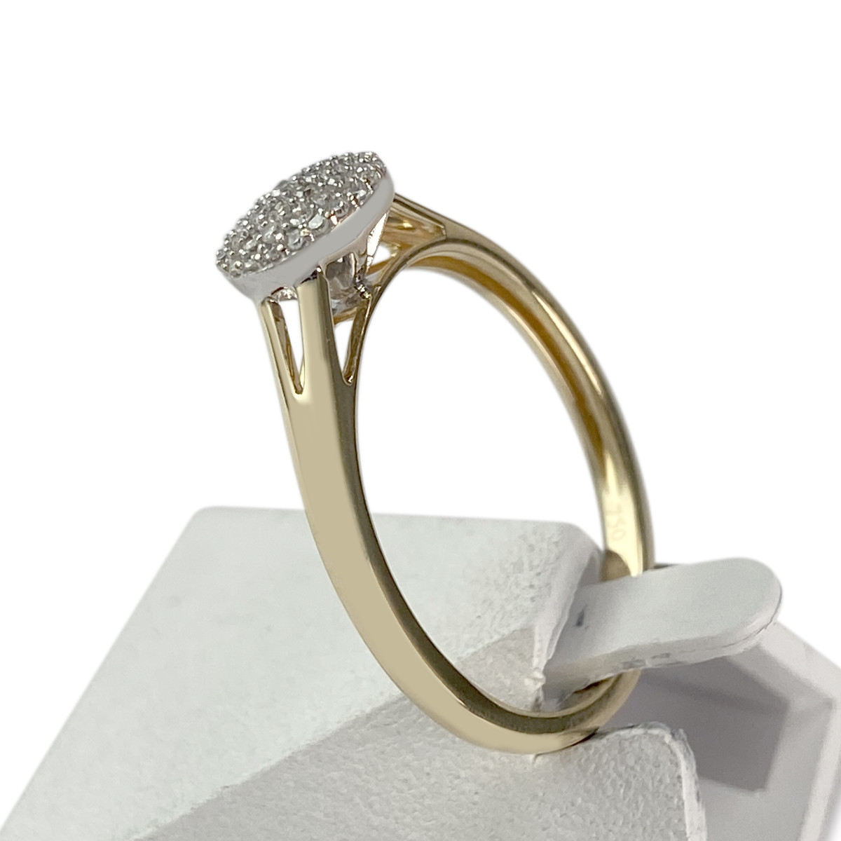 Tweedehands gouden 750 gele diamanten ring - bekijk 2