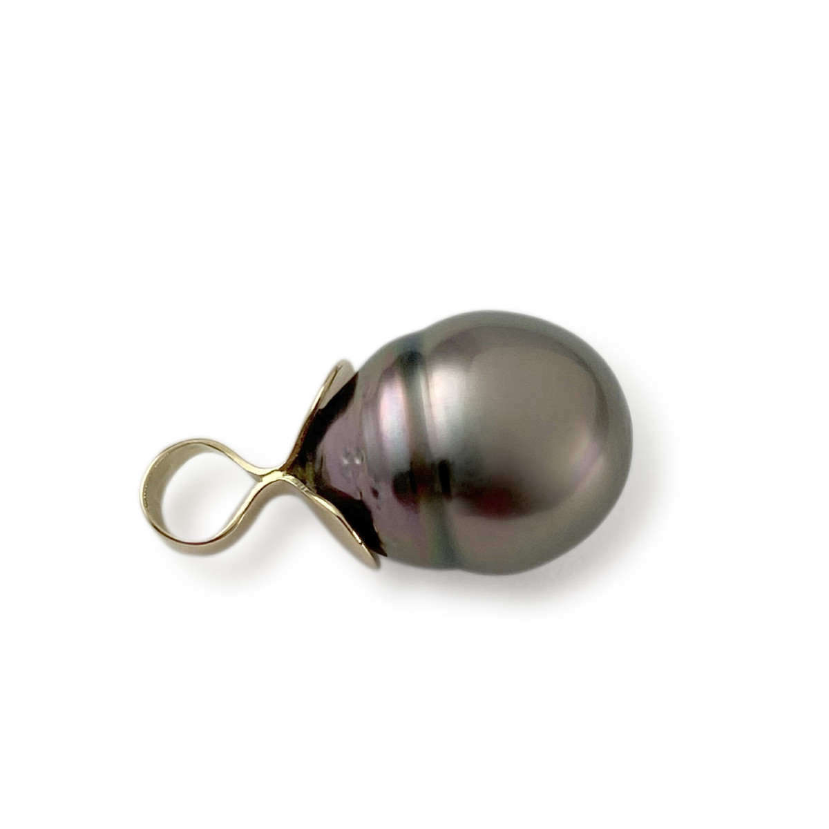 Second hand gold pendant 750 yellow cultured pearl - view 2