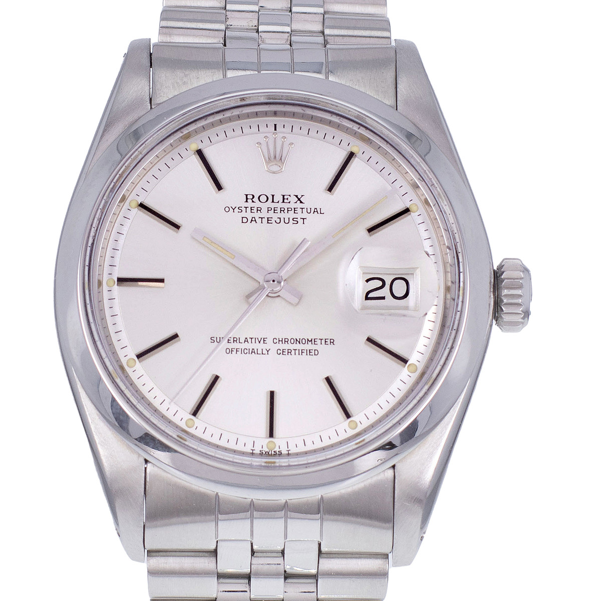 Montre d'occasion ROLEX DateJust homme mouvement automatique certifié (cosc) bracelet acier - vue D1