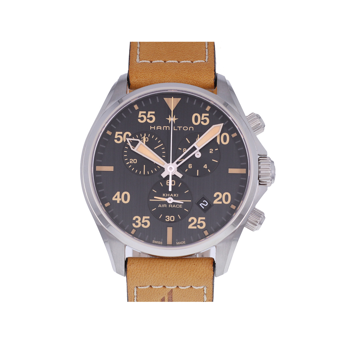 Second hand watch HAMILTON Khaki Aviation man quartz original leather strap