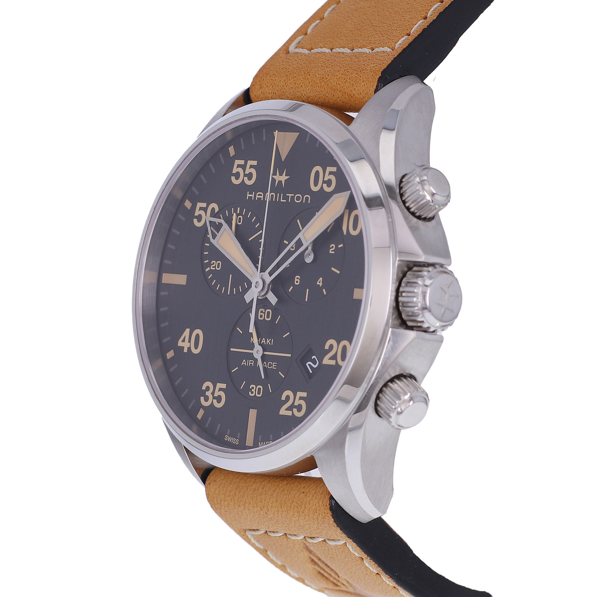 Second hand watch HAMILTON Khaki Aviation man quartz original leather strap - view D2