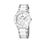 Montre Festina femme acier c&eacute;ramique blanche