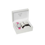 Coffret montre Guess femme acier bracelet cuir