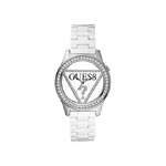 Montre Guess femme acier bracelet blanc