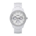 Montre Fossil femme multifonctions blanche