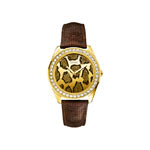 Montre Guess femme m&eacute;tal dore motif panth&egrave;re