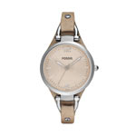Montre Fossil femme acier bracelet cuir