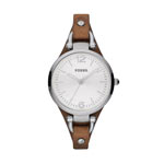 Montre Fossil femme acier bracelet cuir