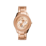 Montre Fossil femme multifonction acier dor&eacute; rose