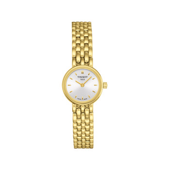 Montre TISSOT T-CLASSIC LOVELY femme cadran blanc bracelet PVD doré