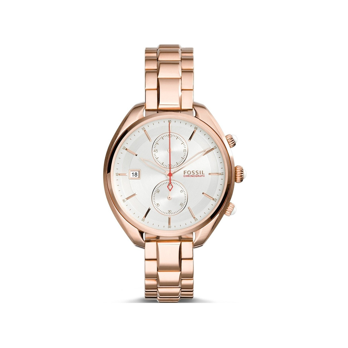 Montre Fossil femme chronographe acier doré rose Femme modèle