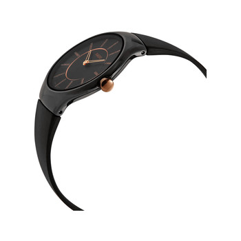 Montre Rado True Thinline femme céramique noire bracelet caoutchouc noir