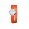 Montre Baume & Mercier Promesse femme acier bracelet double tour cuir orange - vue V1