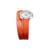 Montre Baume & Mercier Promesse femme acier bracelet double tour cuir orange - vue V2