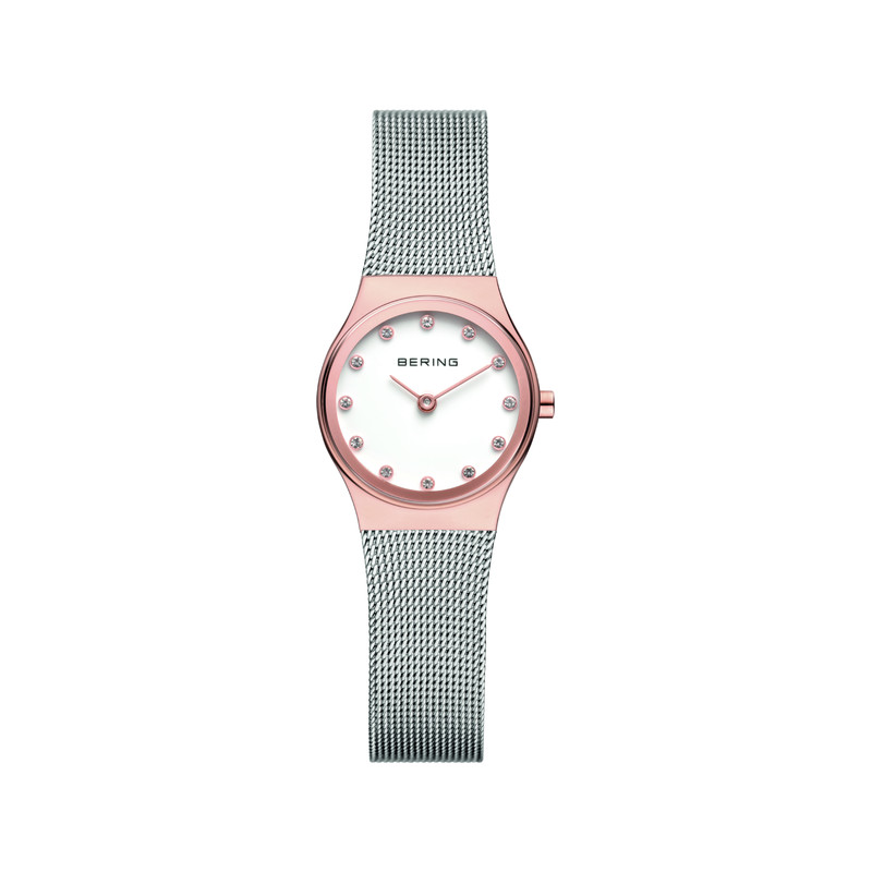 Montre Béring femme acier doré rose bracelet acier