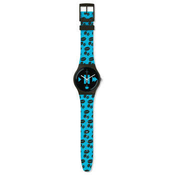 Montre Swatch mixte plastique silicone bleu