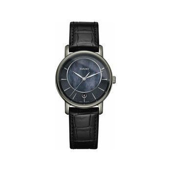 Montre Rado femme céramique cuir noir