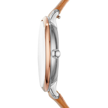Montre Fossil femme acier cuir marron