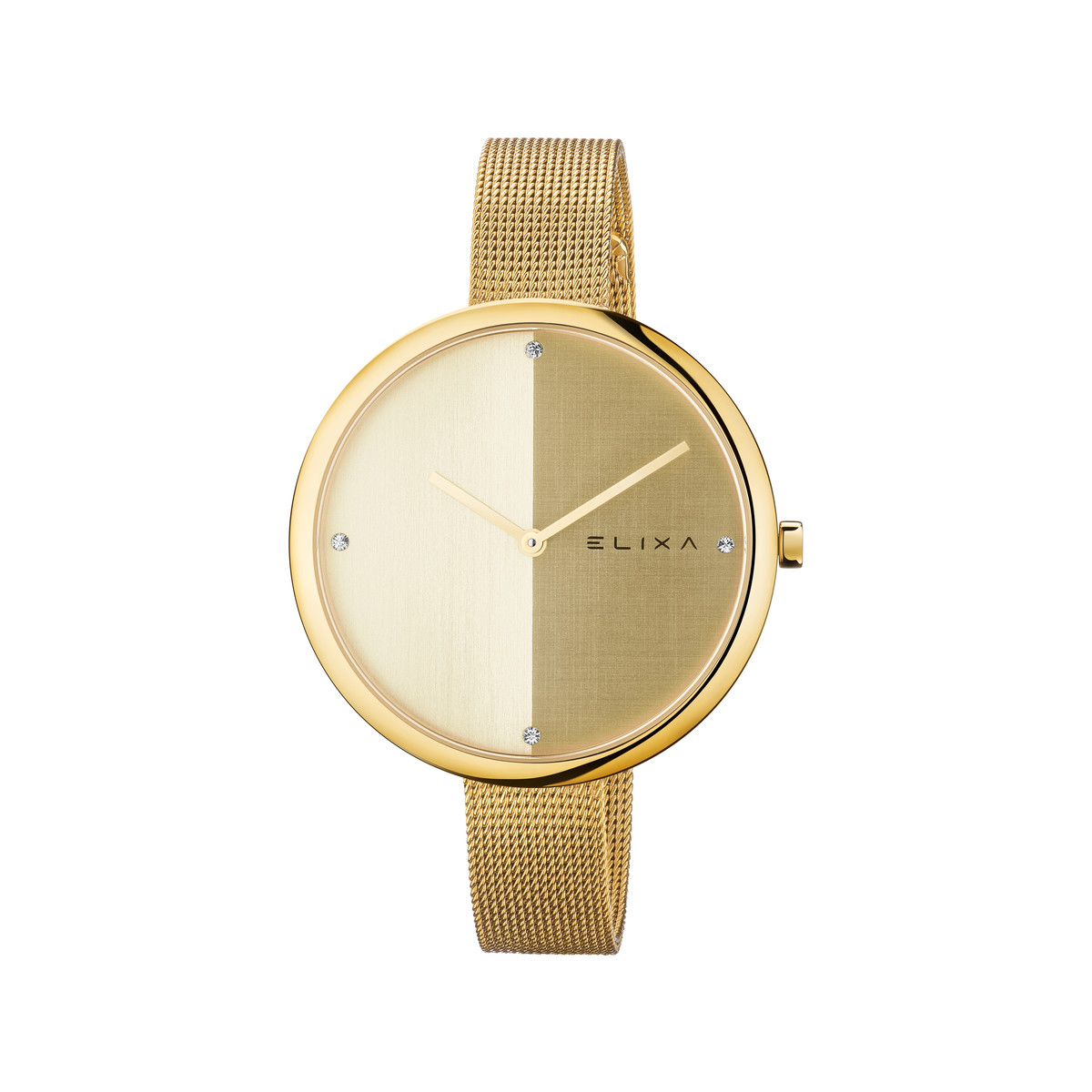 Montre Elixa femme acier milanais doré