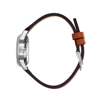 Montre Lip femme acier cuir marron foncé