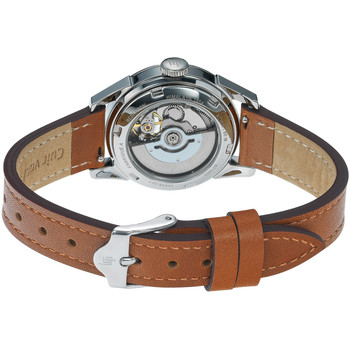 Montre Lip femme acier cuir marron foncé