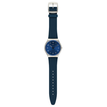 Swatch horloge staal rubber blauw