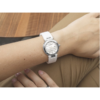 HERBELIN Newport ladies' watch steel rubber bracelet white