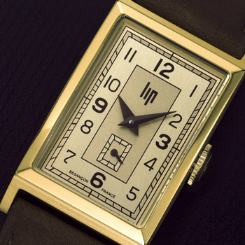 Montre Lip homme cuir acier doré
