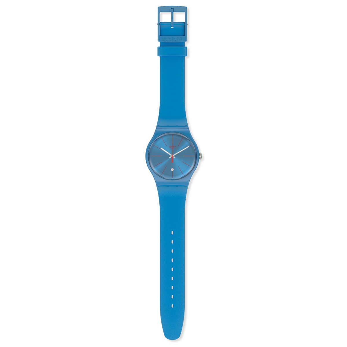 Montre Swatch mixte plastique silicone bleu - vue D1