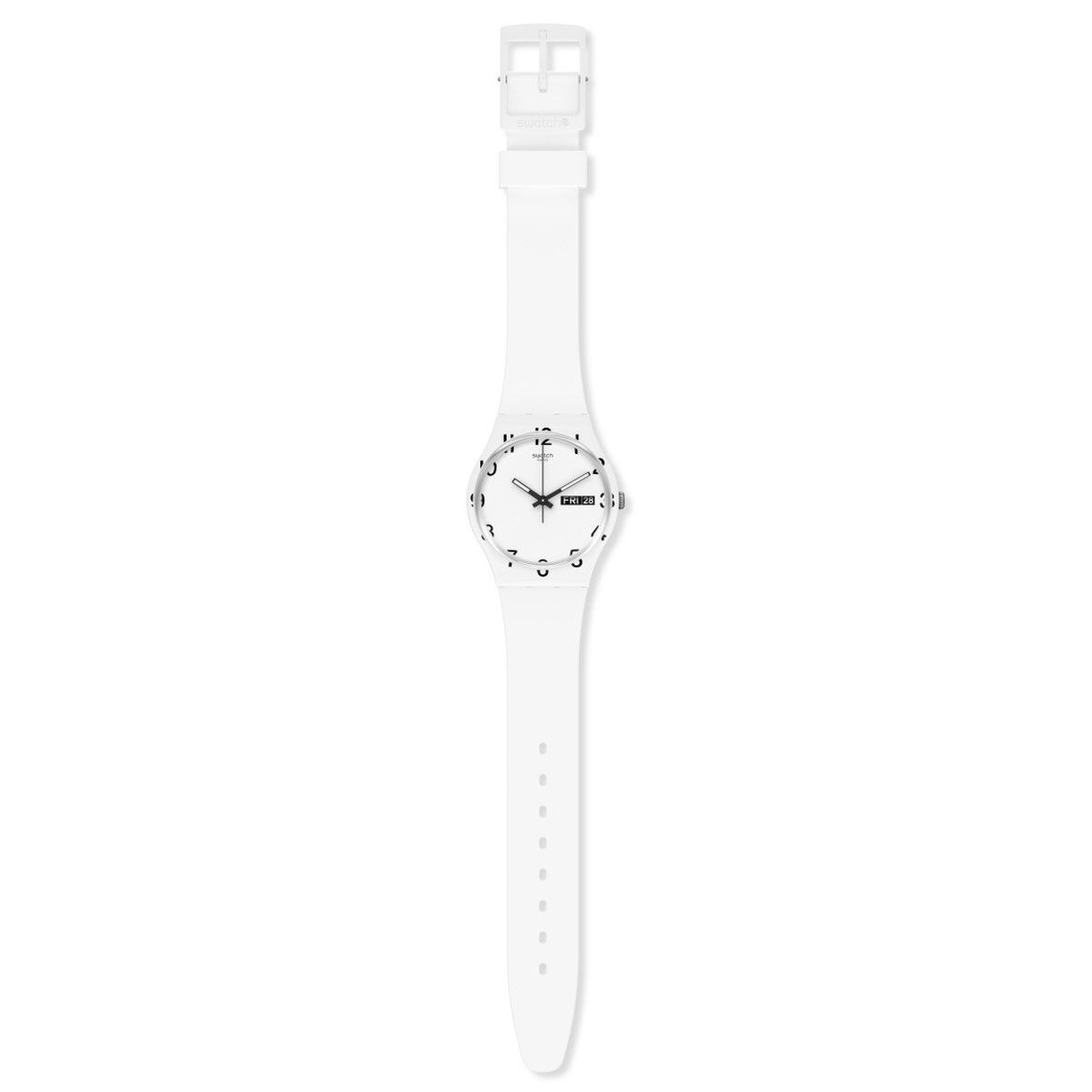 Montre Swatch mixte silicone blanc - vue D1