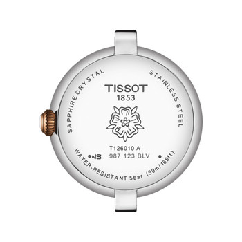 Montre TISSOT T-LADY BELLISSIMA SMALL LADY femme cadran gris bracelet acier bicolore doré rose