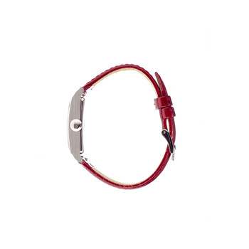 Montre Lip femme acier bracelet cuir vernis rouge