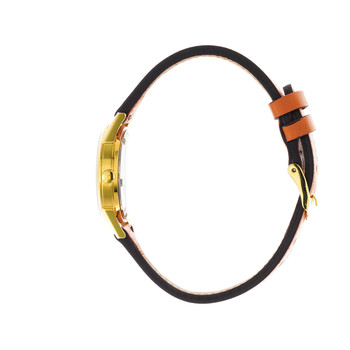 Montre Lip femme acier doré bracelet cuir orange