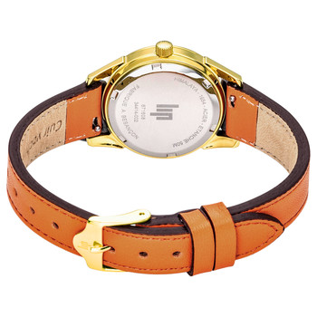 Montre Lip femme acier doré bracelet cuir orange