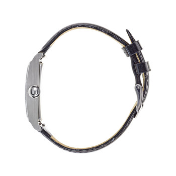 Montre Lip femme acier bracelet cuir noir