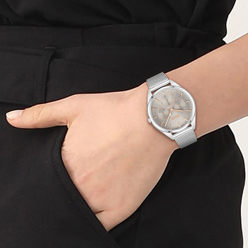 Montre Boss femme bracelet acier argent