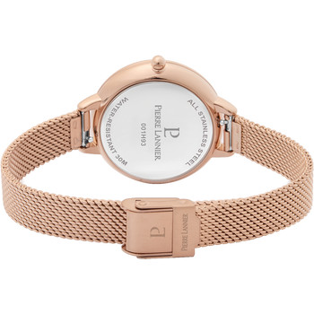 Montre PIERRE LANNIER femme bracelet acier doré rose maille milanaise
