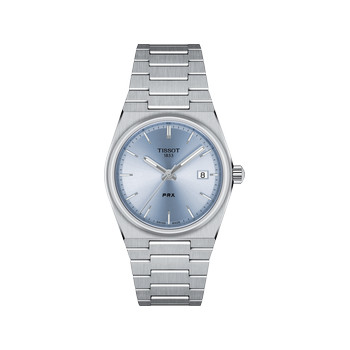 Montre TISSOT T-CLASSIC PRX mixte cadran bleu bracelet acier inoxydable