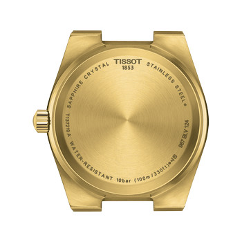 Montre TISSOT T-CLASSIC PRX mixte cadran doré bracelet PVD doré