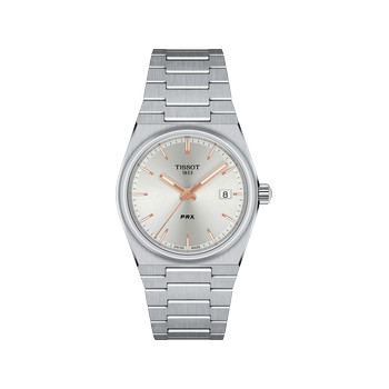 Montre TISSOT T-CLASSIC PRX mixte cadran gris bracelet acier inoxydable