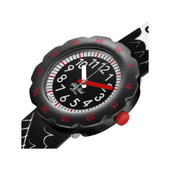 Montre Flik flak Move your body enfant plastique bisourcé bracelet tissu recyclé noir goal