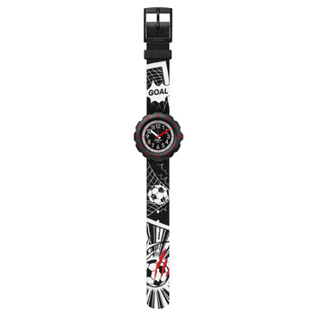 Montre Flik flak Move your body enfant plastique bisourcé bracelet tissu recyclé noir goal