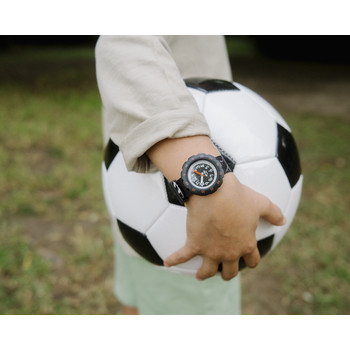 Montre Flik flak Move your body enfant plastique bisourcé bracelet tissu recyclé noir goal
