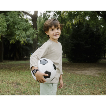 Montre Flik flak Move your body enfant plastique bisourcé bracelet tissu recyclé noir goal