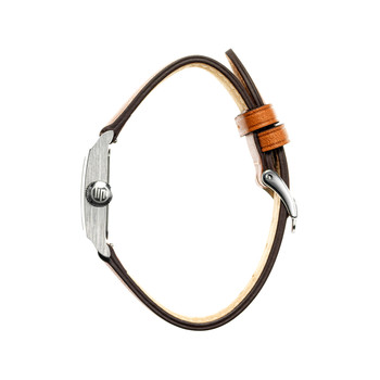 Montre LIP Churchill femme acier bracelet cuir marron