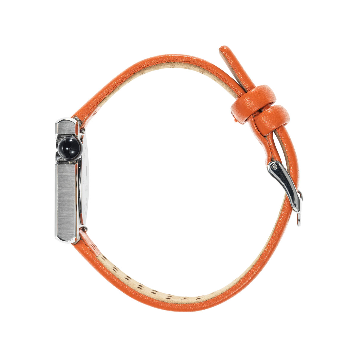 Montre LIP Mach 2000 Mini Square femme acier bracelet cuir orange - vue 2